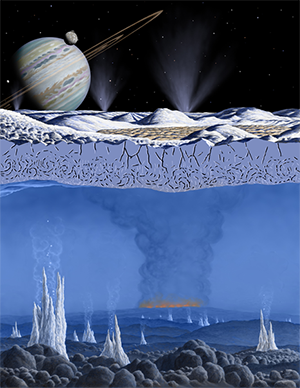 Artist concept of hydrothermal vents