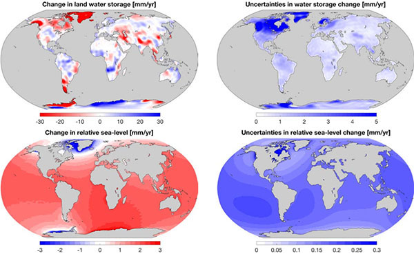 water storage and sea ice changes