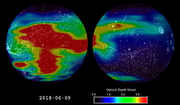 Mars aerosol optical depth